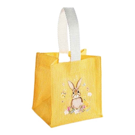 Bunte Tasche mit Hasen-Motiv in Jute-Look yellow 13 in stock 