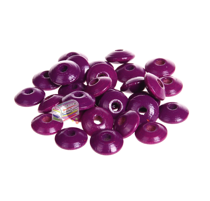 Wooden lenses 10mm - 50 pieces purple 168 in stock 