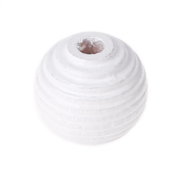 Grooved beads 14mm - 10 pieces white 111 in stock 