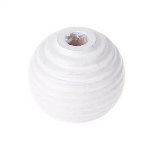 Rillenperlen 14mm • 10 Stück weiß 157 auf Lager