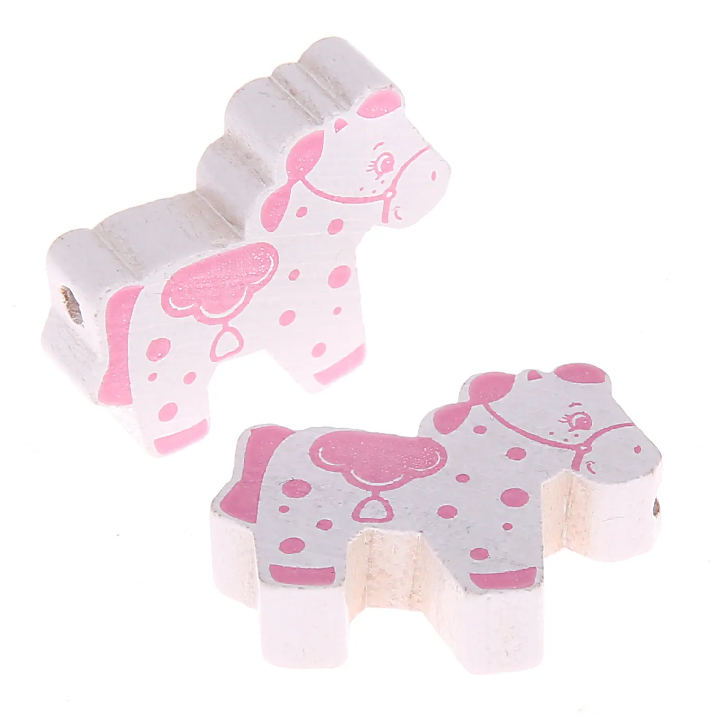 Horse motif bead white-baby pink 44 in stock 