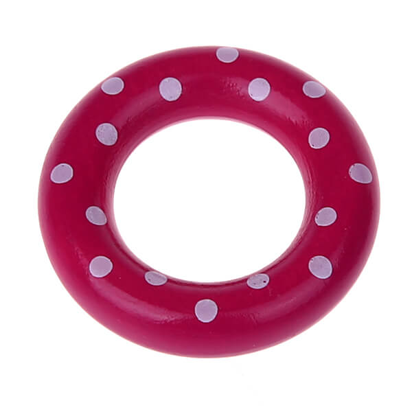 Holzring / Greifling mini Punkte dunkelpink 810 auf Lager