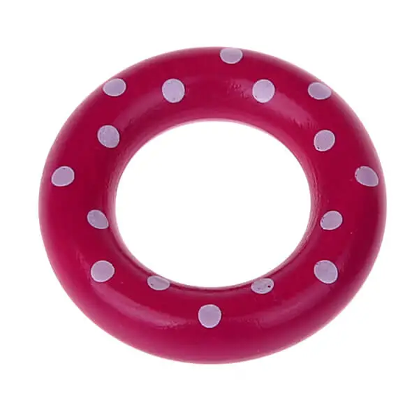 Holzring / Greifling mini Punkte dunkelpink 814 auf Lager
