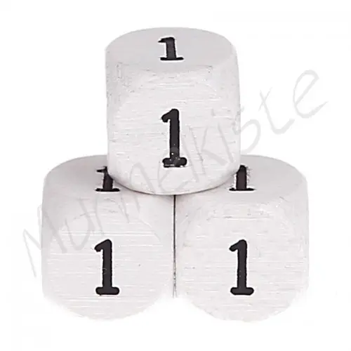 Buchstabenperlen weiß 10x10mm geprägt 1 416 auf Lager