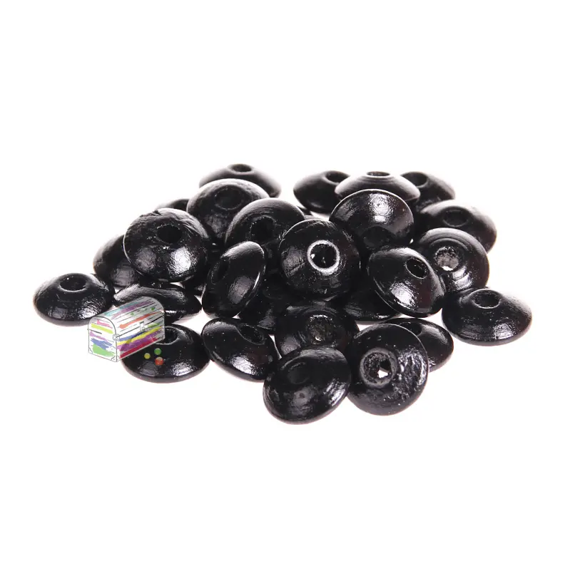 Linsen-Perlen Holzlinsen 10mm • 50 Stück schwarz 124 auf Lager