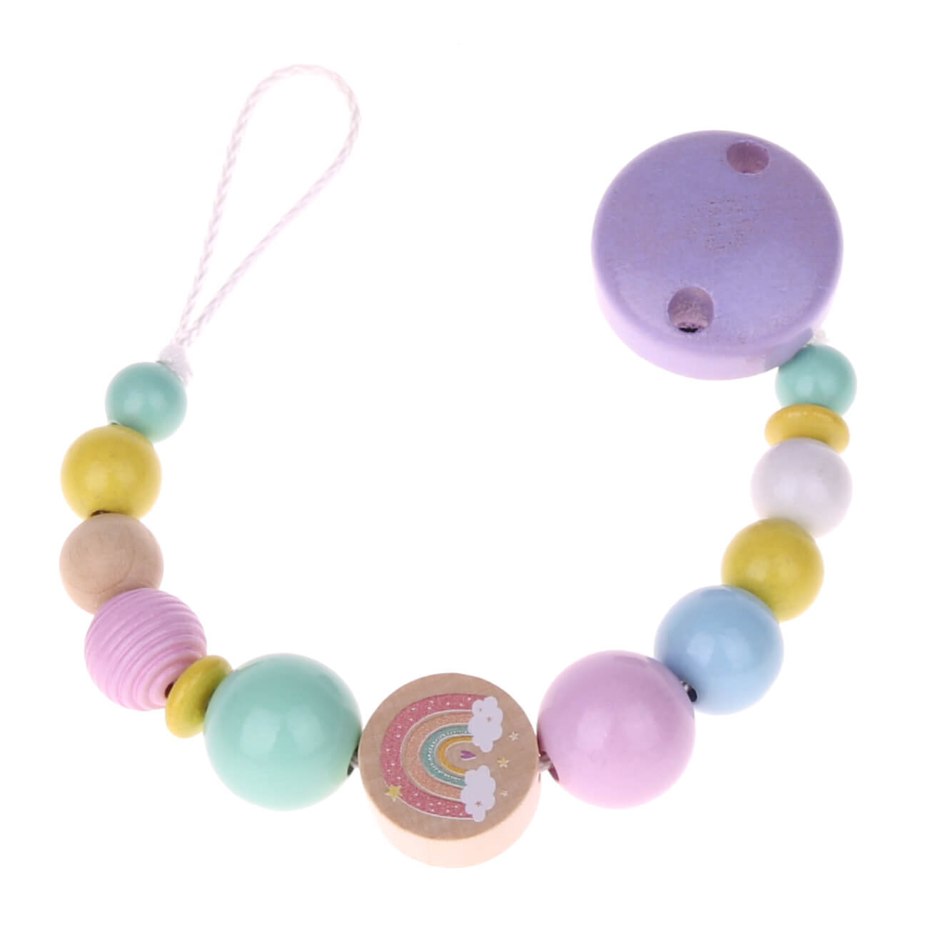 Rainbow pacifier chain craft kit pink