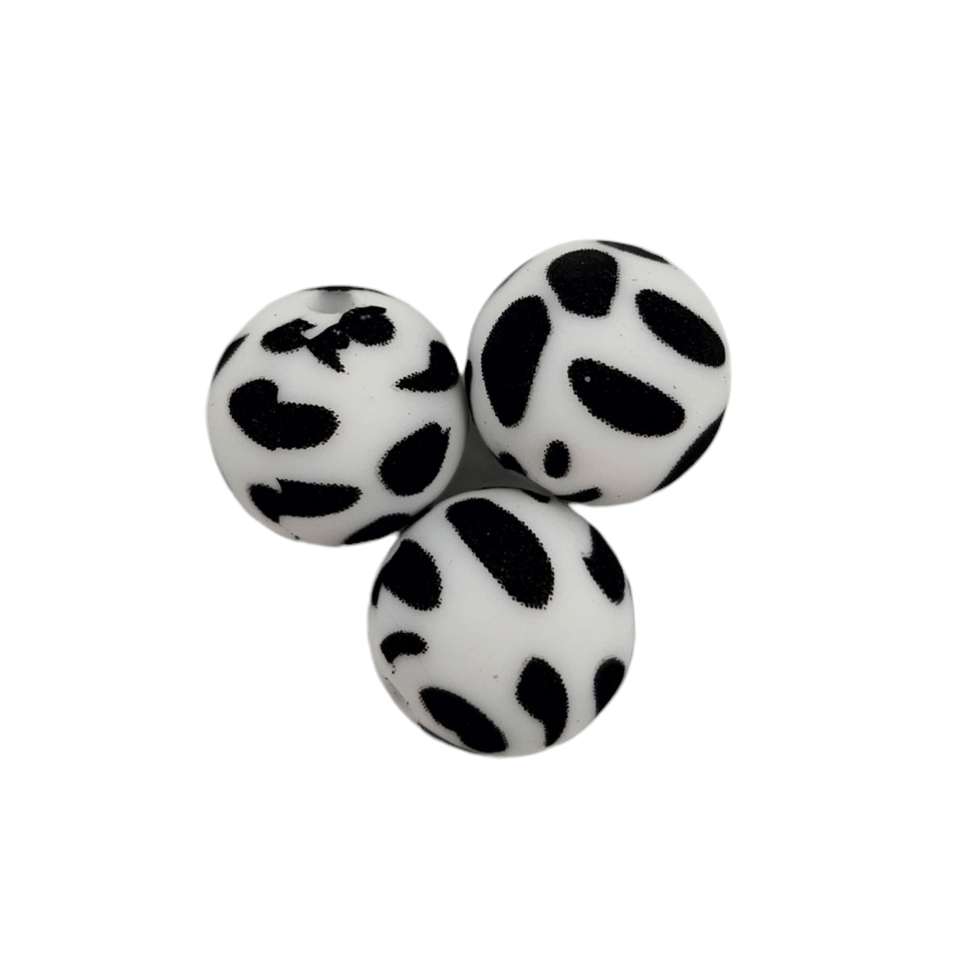 Silicone bead 12mm pattern dalmatiner 100 in stock 