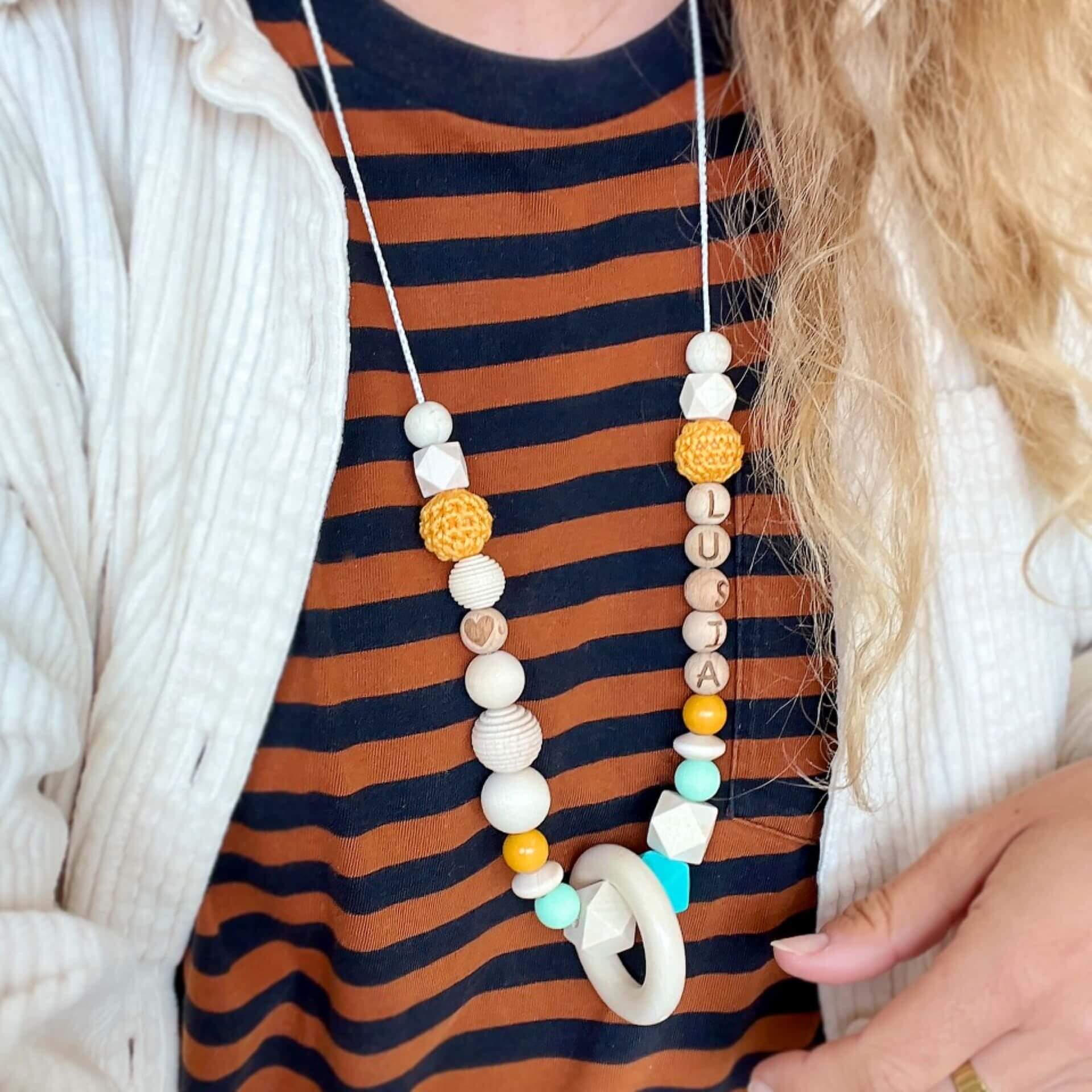 Holzperlen Stillkette "sunshine"