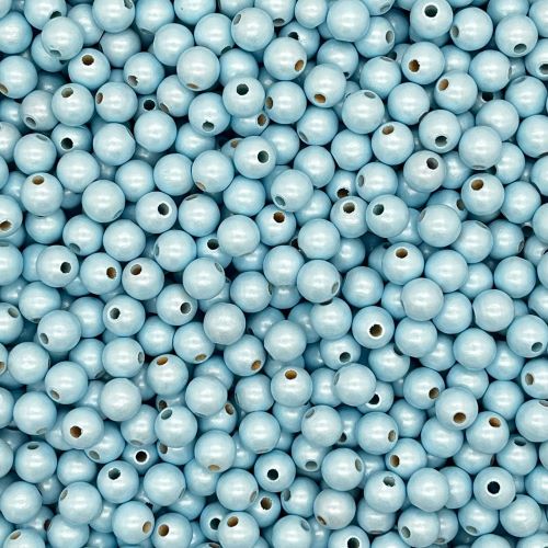 Wooden beads mother-of-pearl 10mm - 50 pieces baby blue 122 in stock 