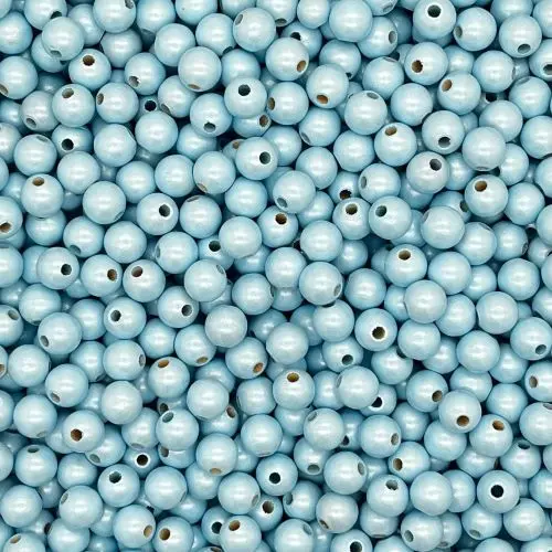 Holzperlen Perlmutt 10mm • 50 Stück babyblau 37 auf Lager