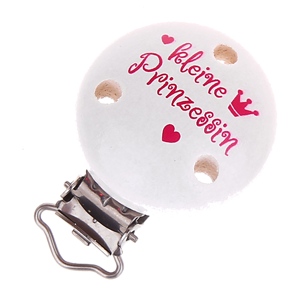 Pacifier clip little princess white-pink 9 in stock 