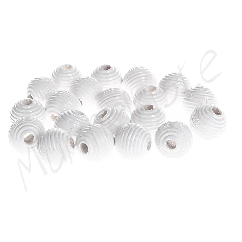 Rillenperlen 10mm • 25 Stück weiß 153 auf Lager