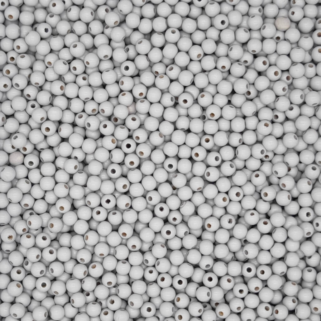 Wooden beads 6mm - 50 pieces light gray 39 in stock 