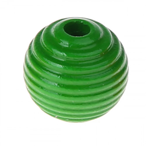 Grooved beads 14mm - 10 pieces green 142 in stock 