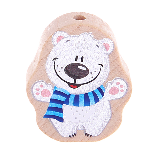 Motif bead polar bear nature Scarf blue 39 in stock 