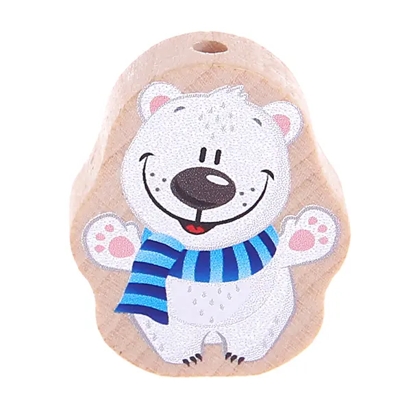 Motif bead polar bear nature Scarf blue 14 in stock 