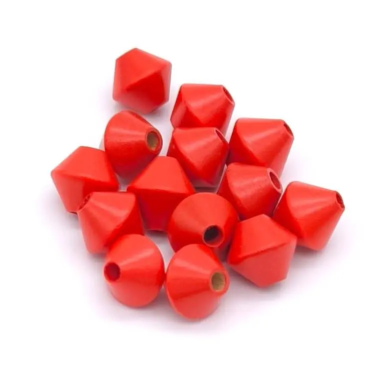 Spinning top beads 12mm - 25 pieces red 91 in stock 