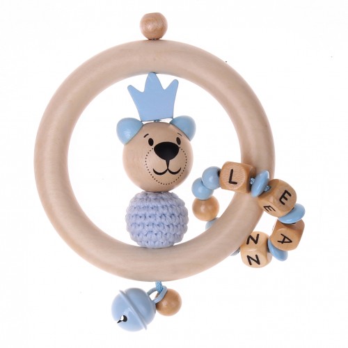 Handicraft set grasping toy bear with crown blue