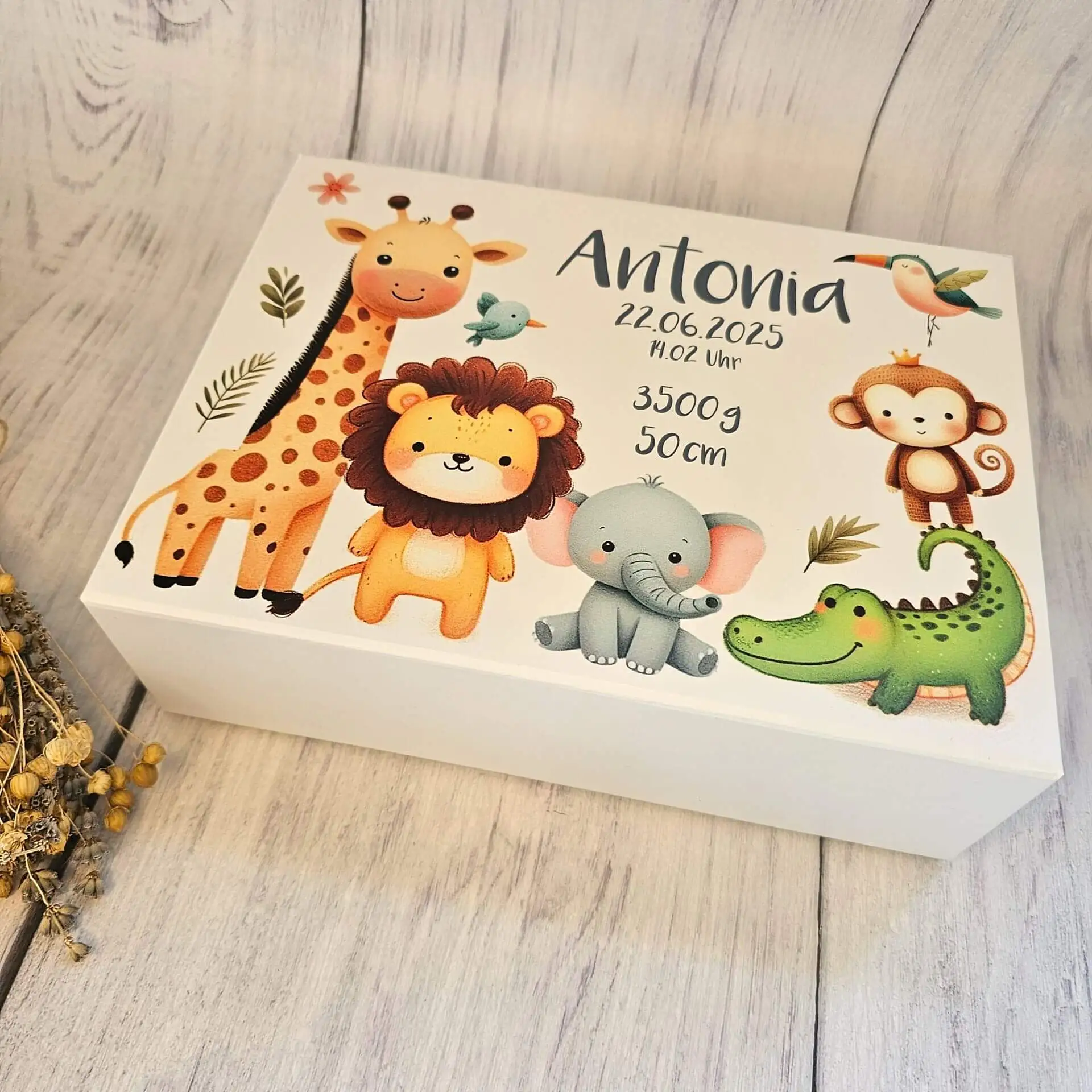 Personalisierte Erinnerungsbox "Safari" 