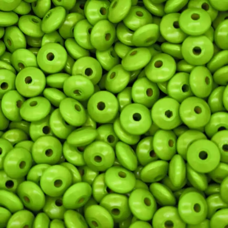 Wooden lenses 14mm - 50 pieces yellow-green 72 in stock 