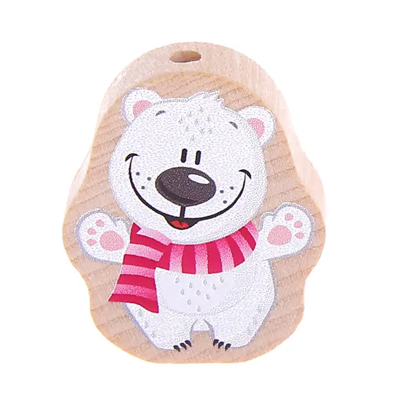 Motif bead polar bear nature Scarf pink 22 in stock 