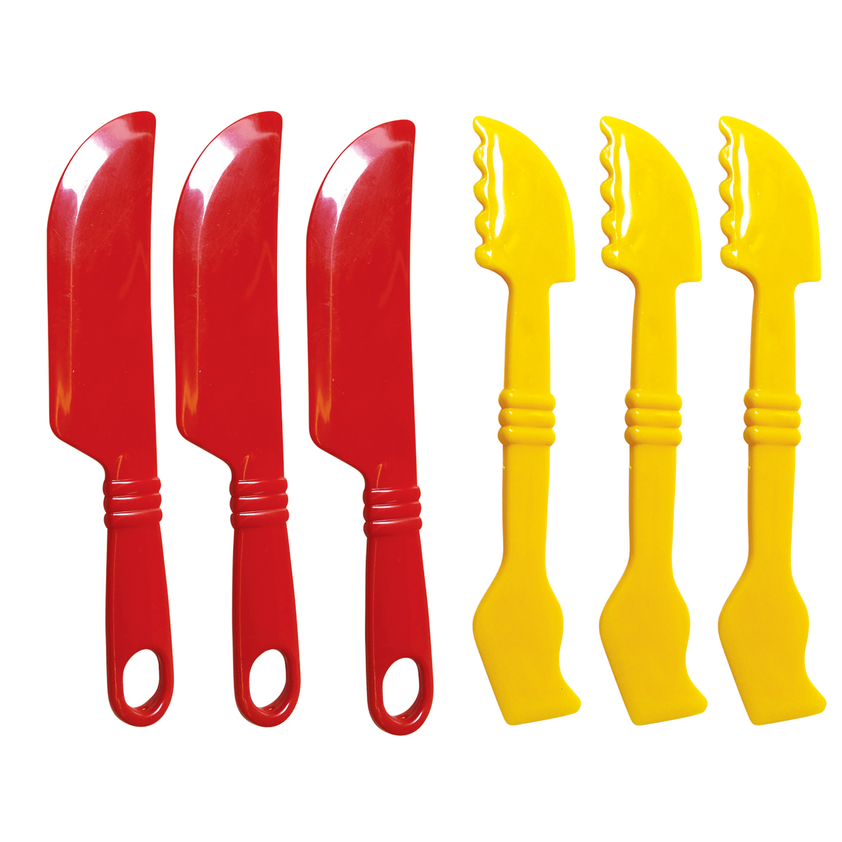 spielzeug messer, rote messer, gelbe messer, kinderspielzeug, plastikmesserset, kinderwerkzeug, kuchmesser, kinderküche, plastikmesser, set