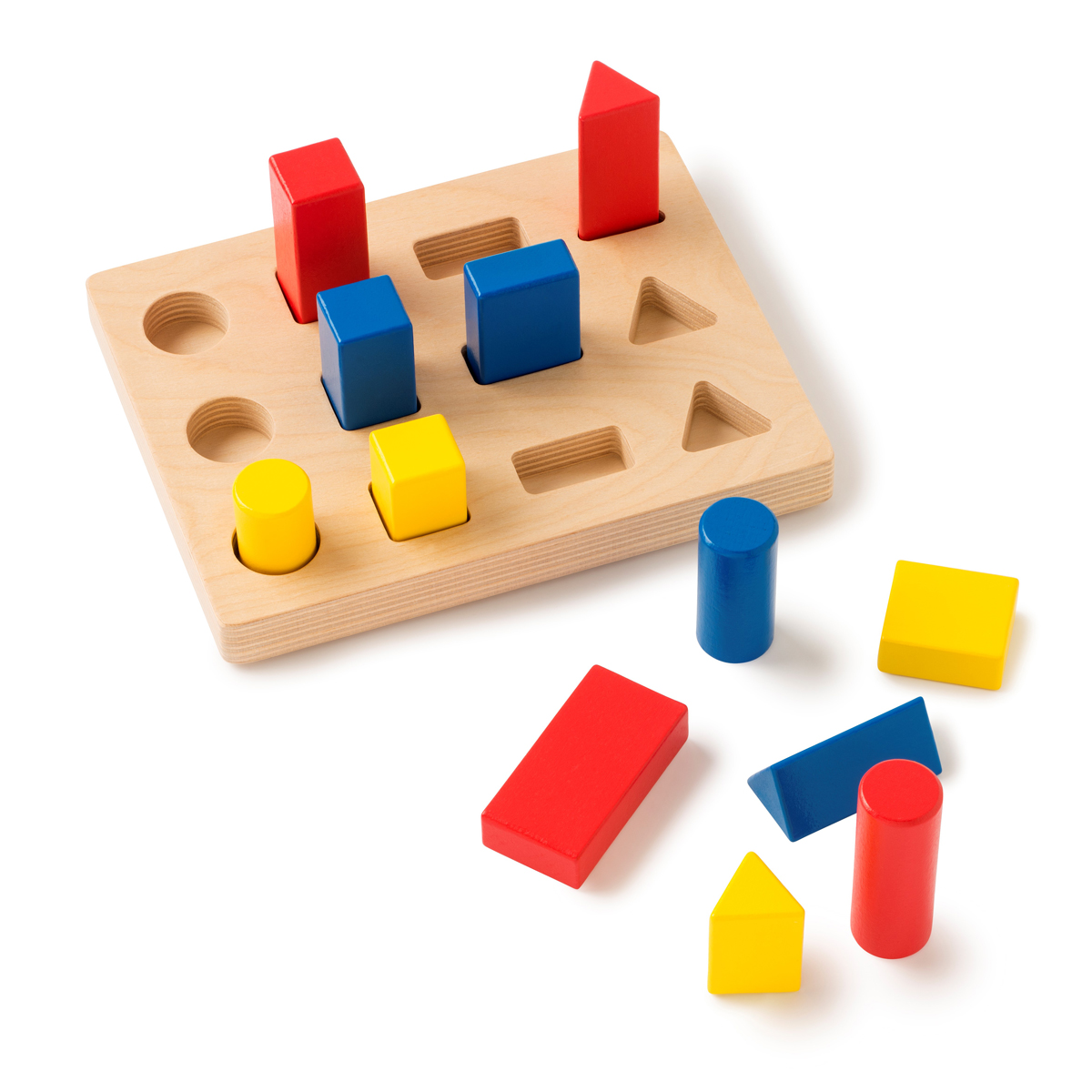 Holz-Blockset, bunte Formen, Bildungsspielzeug, Lernspielzeug, Holz-Puzzlebrett