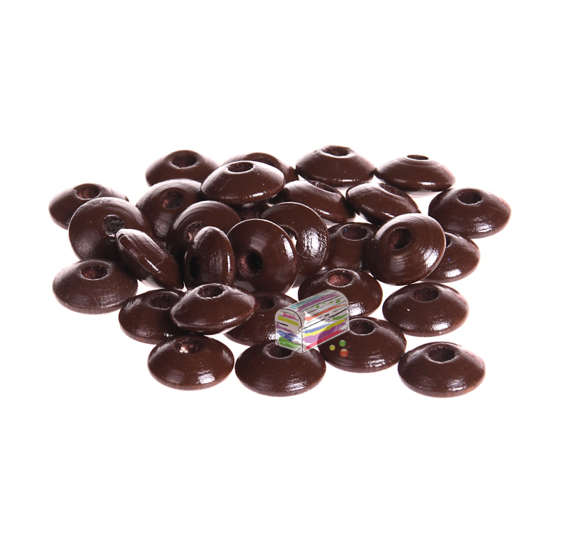 Wooden lenses 10mm - 50 pieces brown 124 in stock 