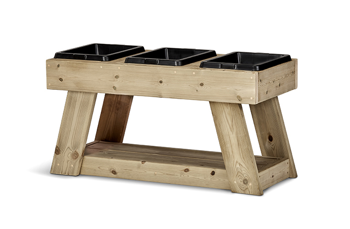 Holzwerkbank, Pflanzentisch, Blumentisch, Holzgestell, 3-Fach-Schale, Holztreppe, Pflanzentisch, Blumentisch, Holzgestell, Beetständer