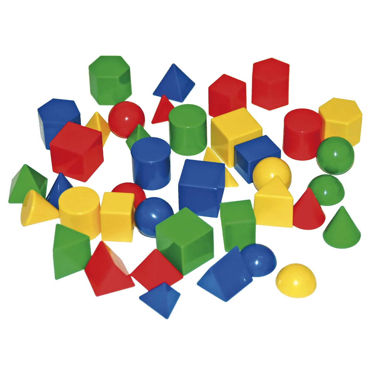 Plastikbausteine, Geometrische Figuren, buntes Spielzeug, weiches Plastik, Konstruktionsformen, Spielzeugsteine, Bausteine, Kugel, Kegel, Formensortiersteine