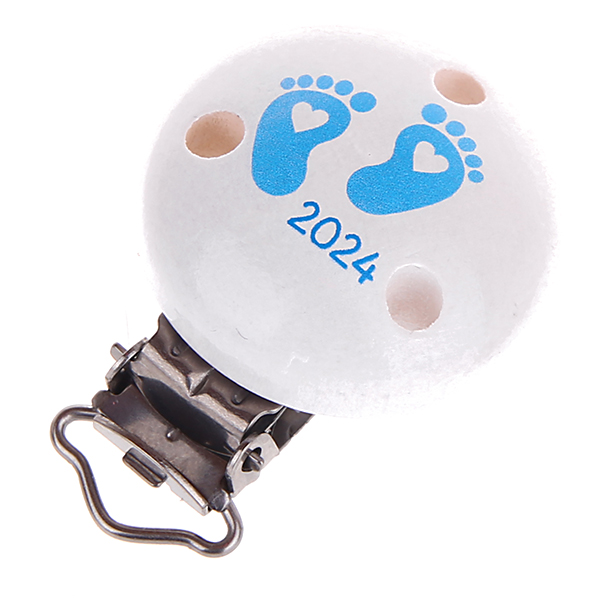 Pacifier clip baby feet 2024 white-baby blue 14 in stock 