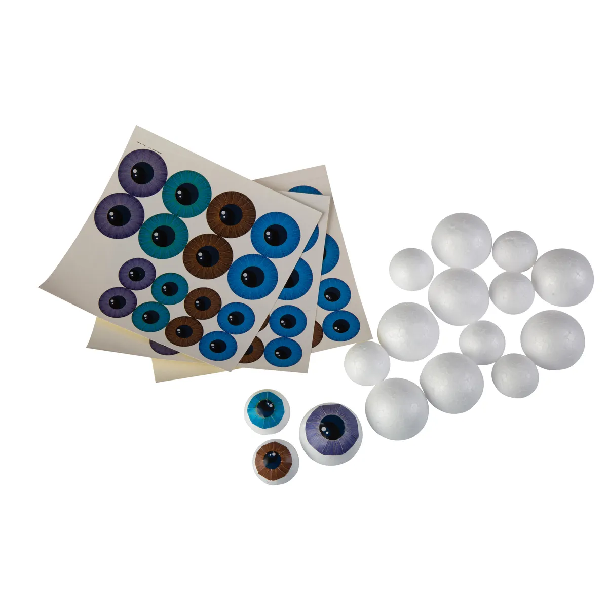 Augenaufkleber, bunte Augen, Papiere, Schwimmkugeln, Sticker-Set, stickers, Augenaufkleber, blaue augen, bunte drucke, schwämme bälle