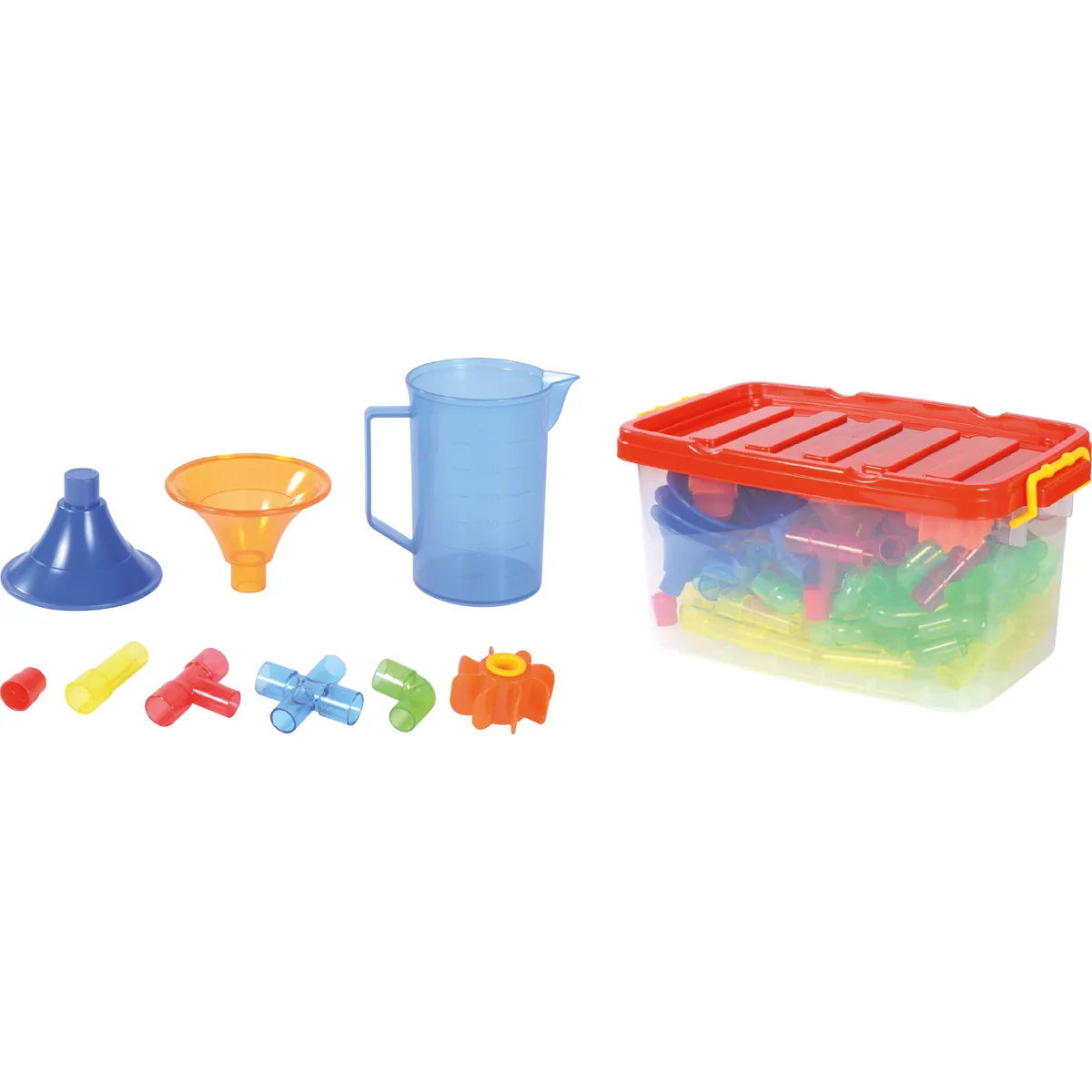 Konstruktionsspielzeug, Bausteine, Kunststoffteile, Set mit Box, Kinderwerkzeug, Baukasten, Bausteine, Konstruktionsset, Spielzeugbehälter, Kunststoffteile