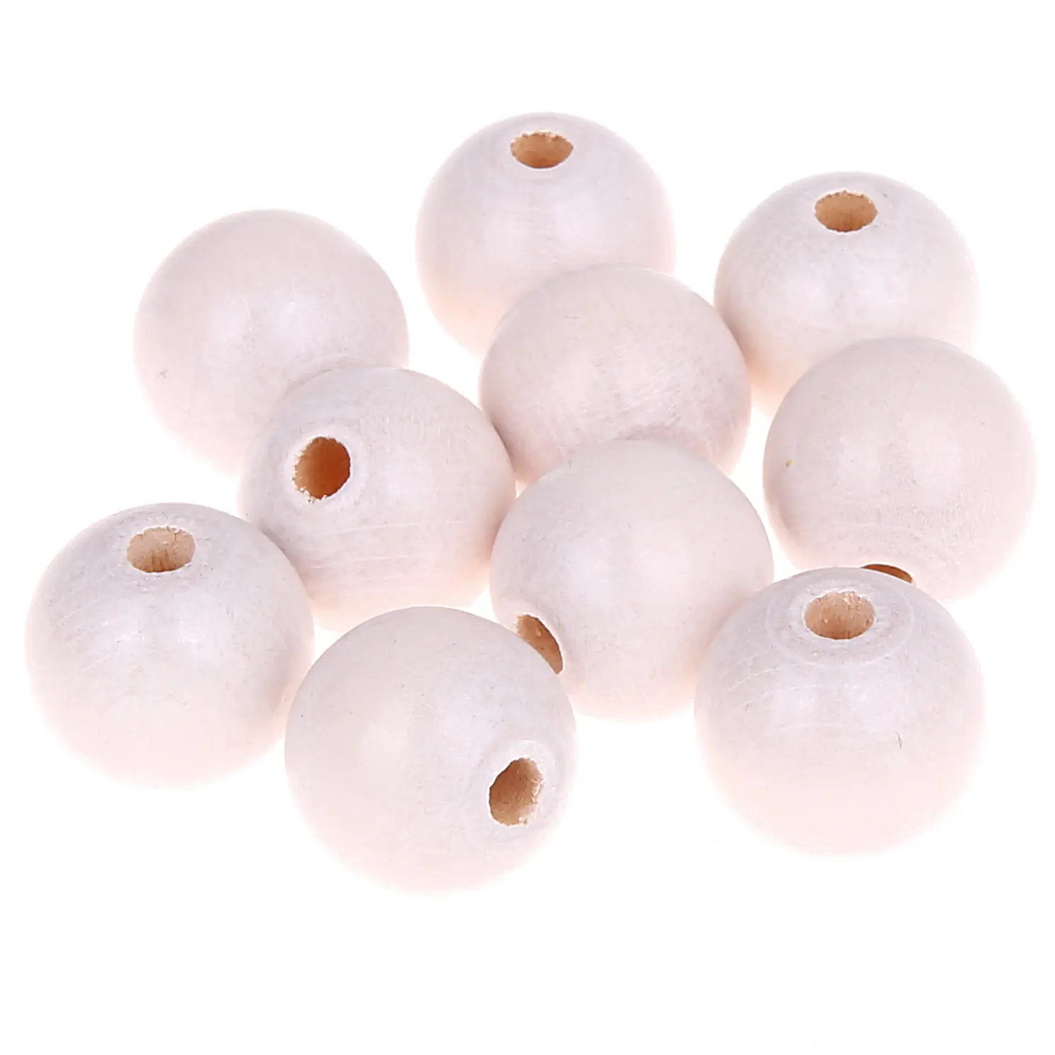 Holzperlen Perlmutt 12mm • 25 Stück weiß 0 auf Lager