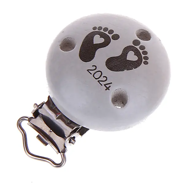 Pacifier clip baby feet 2024 light gray 10 in stock 