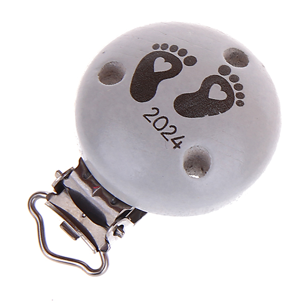Pacifier clip baby feet 2024 light gray 10 in stock 