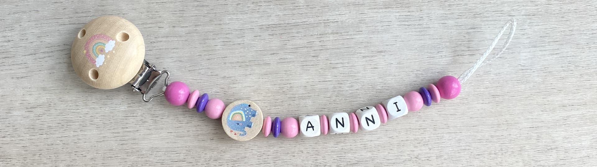 Schnullerkette selber machen Name