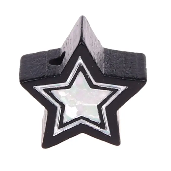 Motivperle Glitzerstern schwarz 246 auf Lager