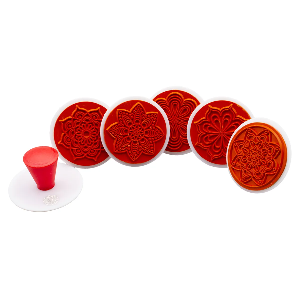 Ausstechformen, Keksausstecher, Mandala-Muster, Rot, Backzubehör, Ausstecher, Backwerkzeug, Keksform, Mandala-Muster, Rot-Orange