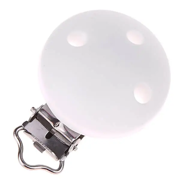 Silicone clip pacifier clip 35mm white 245 in stock 