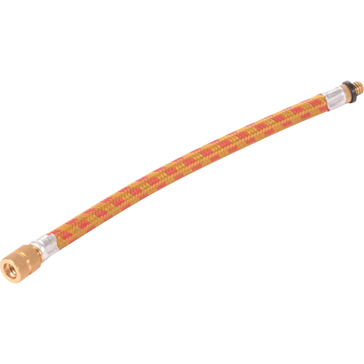 gewebter Schlauch, flexibler Schlauch, Messing-Connector, orange-rote Muster, Wasser-Schlauch, Schlauch, Schlauchbrause, Gummischlauch, Hochdruckschlauch, Schlauchanschluss