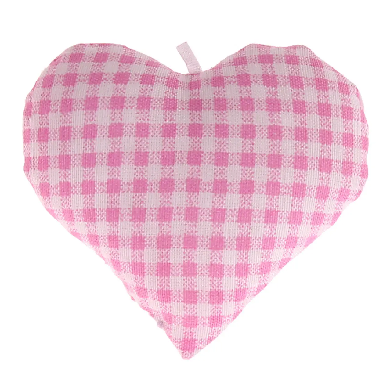 Stoffherz Karo rosa 0 auf Lager