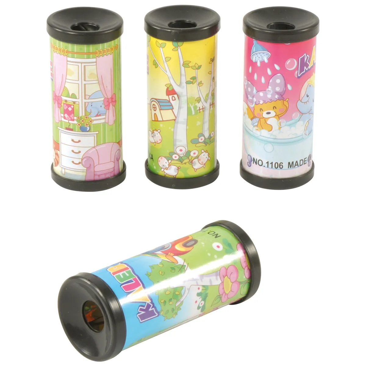 Kinderpuzzle, Wäscheklammer?, Trinkbehälter?, Trommel-Design, Sammelbehälter, Kinderpapierrolle, Wunschrollen, Buntes Muster, Spaßrollen, Spielzeugrollen
