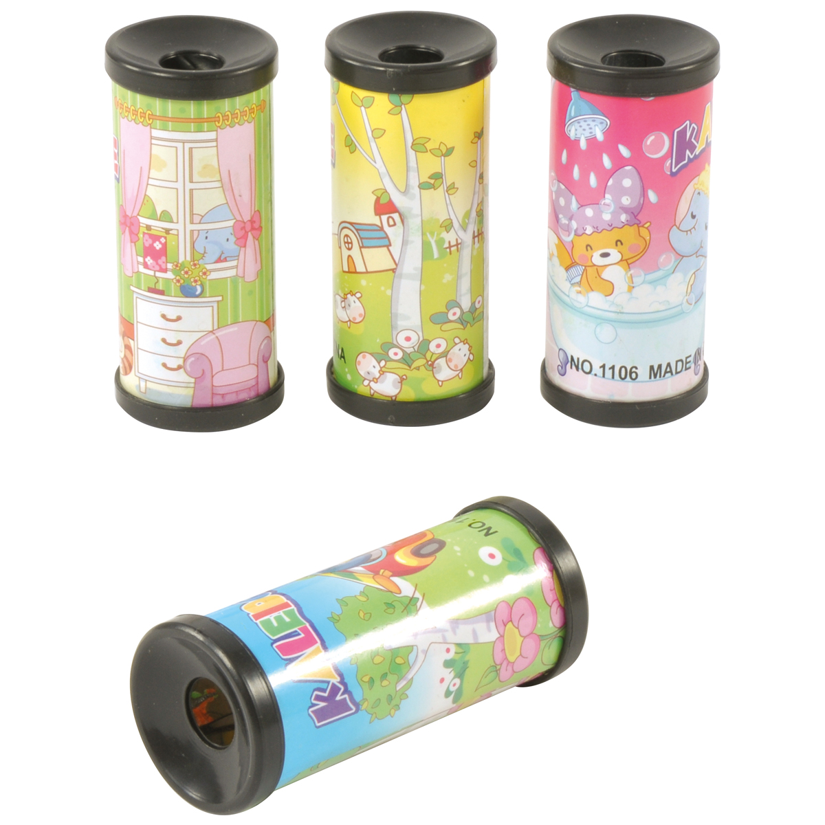 Kinderpuzzle, Wäscheklammer?, Trinkbehälter?, Trommel-Design, Sammelbehälter, Kinderpapierrolle, Wunschrollen, Buntes Muster, Spaßrollen, Spielzeugrollen