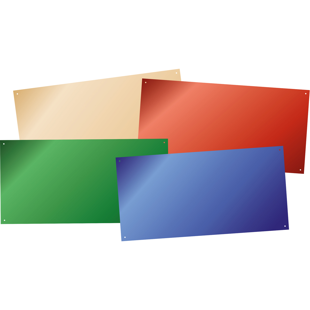 farbige_plakate, bunte_banner, metallische_plakate, farbverlauf, eckige_plakate