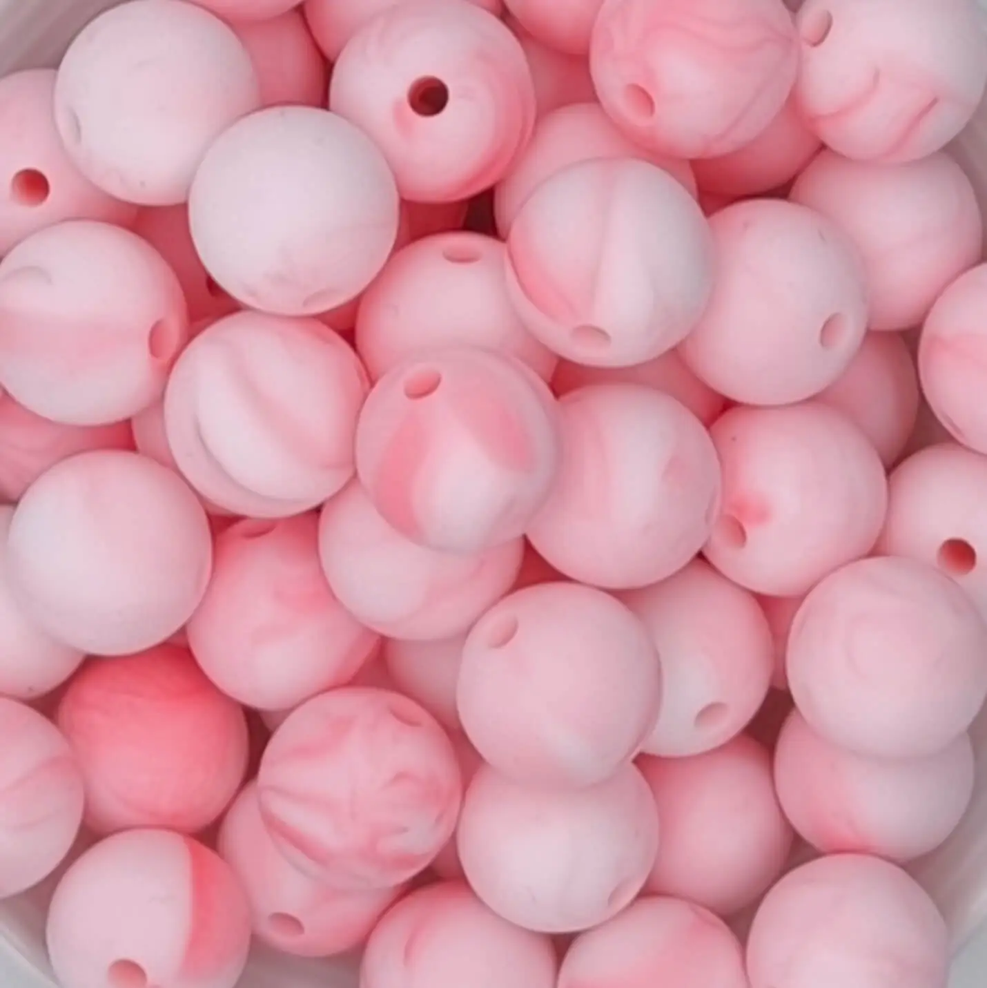 Silikonperle 12mm rosa marmor 221 auf Lager