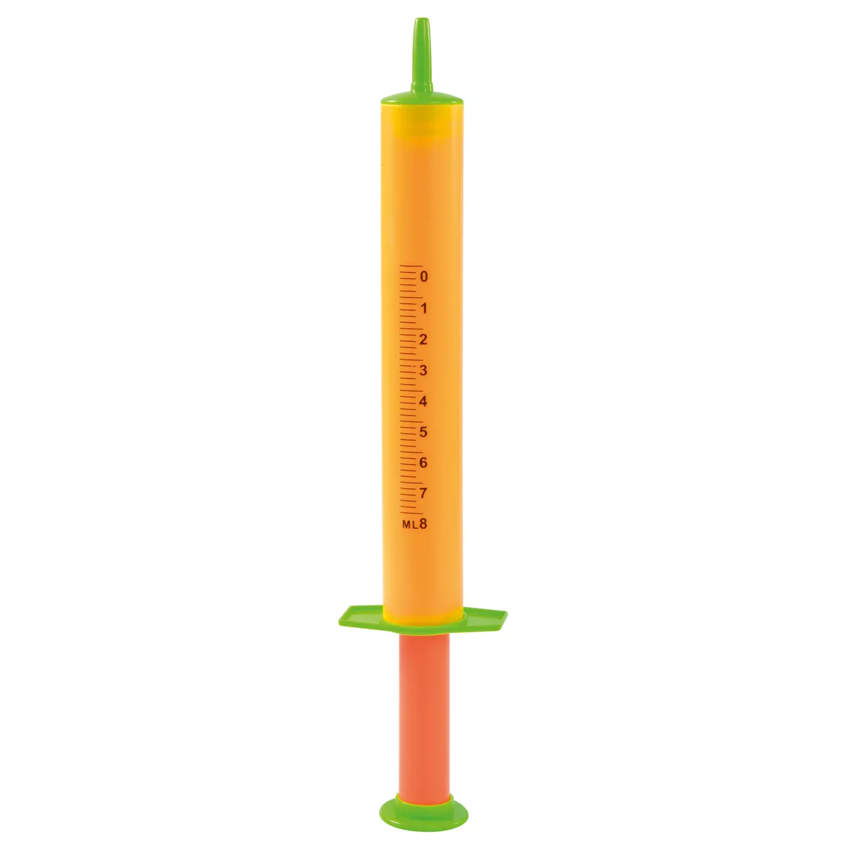 Spritze, Messbecher, Spielzeug, Gelb, Orange, Spritze, Spielzeug, Messskala, Kinderarzt, Kunststoff
