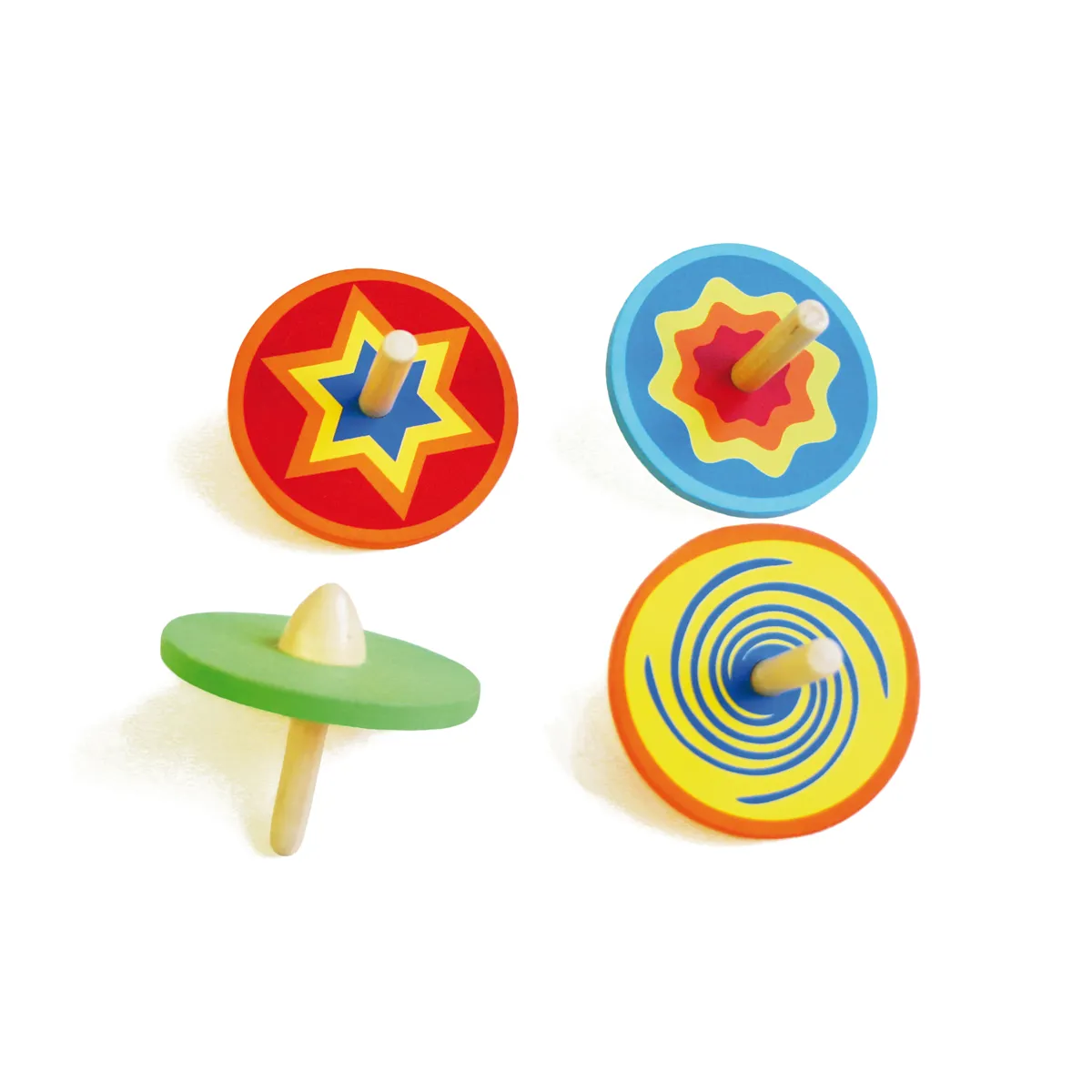 Holzspielzeug, Kreisel, Kreisel-Set, bunte Kreisel, Holz-Kreisel, Holzspielzeug, Kreisel, Kreiselset, bunte Kreisel, Spielzeugziele