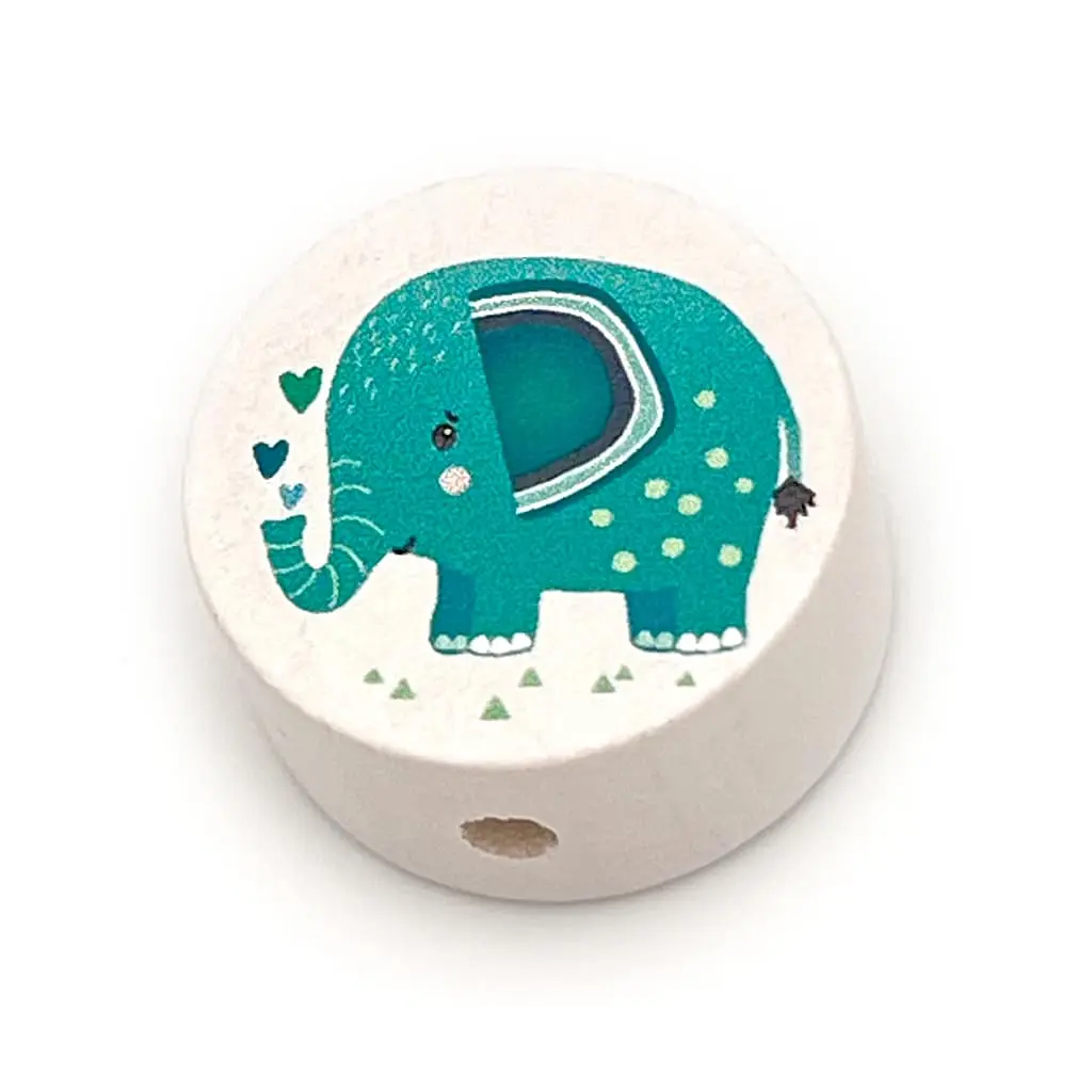 Motivperle Elefant (Scheibe weiß) mint 18 auf Lager