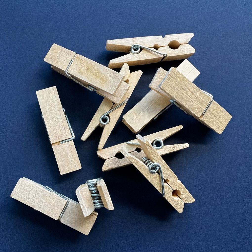 Holzklammern zum Basteln • 10 Stück Holz, Sperrholz